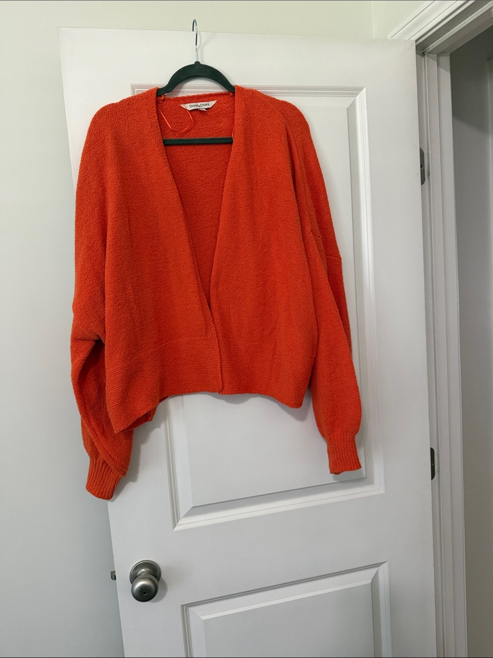 DAVI & DANI Bright Orange Open-Front Women's Cardigan